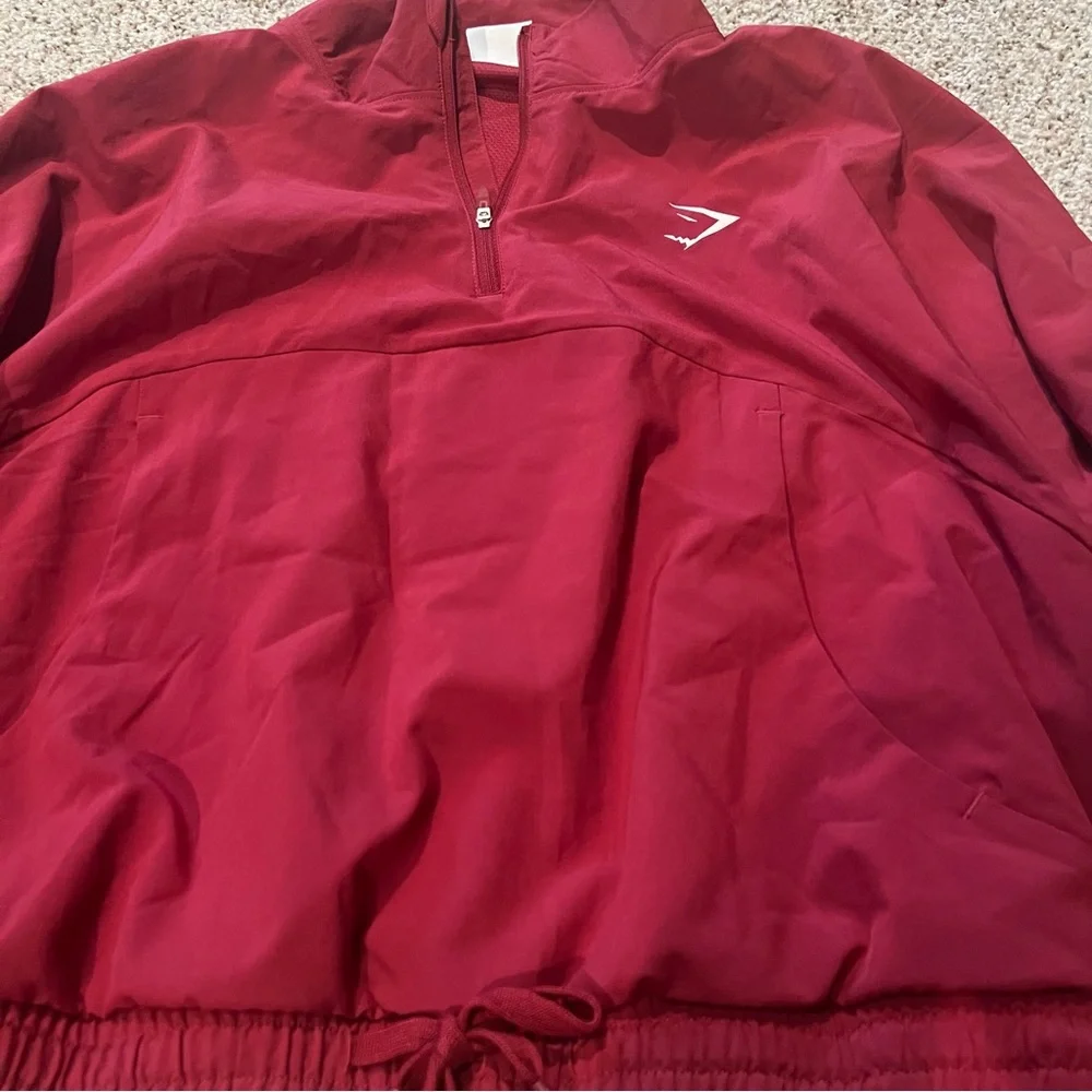 Gymshark Sport Windbreaker Red Crop Relaxed Hoodie - Picture 4 of 7